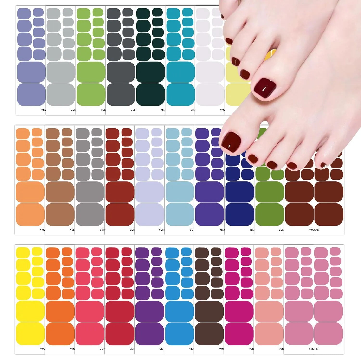 Baking Free European and American Solid Color Toenail Stickers  Waterproof Fashion Nail Stickers Manicure Decals  ourlum.com   