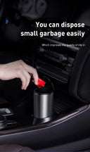 Baseus Car Trash Bin Alloy Garbage Can For Car Dustbin