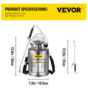 VEVOR Stainless Steel Hand Pump Sprayer for Garden Use