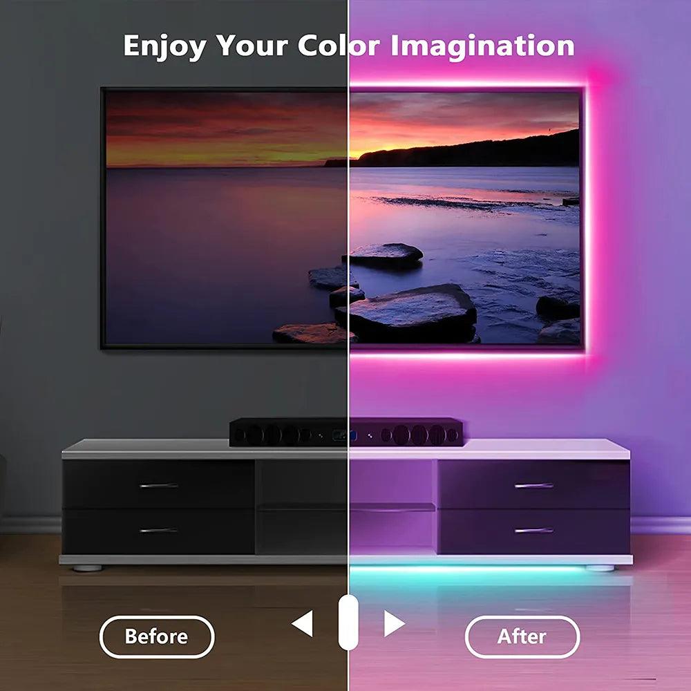 Flexible RGB LED Strip Light with Bluetooth and USB Control for Home Decor  ourlum.com   