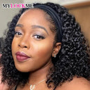 Human Hair Kinky Curly Headband Wig for Effortless Beauty