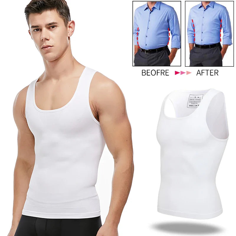 Men's Slimming Compression Vest for Tummy Control & Gynecomastia Support