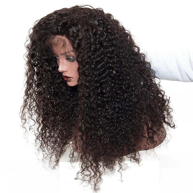 Voluminous Deep Wave 360 Lace Front Human Hair Wig with Pre Plucked Hairline  ourlum.com   
