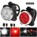 Waterproof Portable Mini Bike Lamp White Front Light Red Taillight