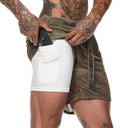 2025 Summer Running Shorts Men 2 in 1 Quick Dry Gym Shorts