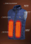 9 Areas Heated Vest Jacket USB Men Winter Hunting Jacket