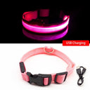 LED Dog Collar: High-Quality Fiber, Three Flash Modes, Visible Nylon  ourlum.com Pink USB Charging XS  NECK 28-38 CM 