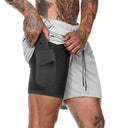 2025 Summer Running Shorts Men 2 in 1 Quick Dry Gym Shorts