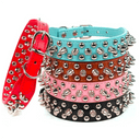 Adjustable Punk Rivet Spiked Leather Pet Collar Stylish Accessory