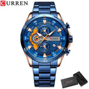 CURREN Stainless Steel Chronograph Watches: Modern Style for Men  ourlum.com blue box  