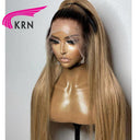 Ombre Honey Blonde Straight Lace Front Wig 100% Human Hair