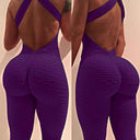 AllureFit Women's Sleeveless Yoga Bodysuit with High Waist Leggings - Ultimate Workout Set  OurLum.com Purple L CHINA