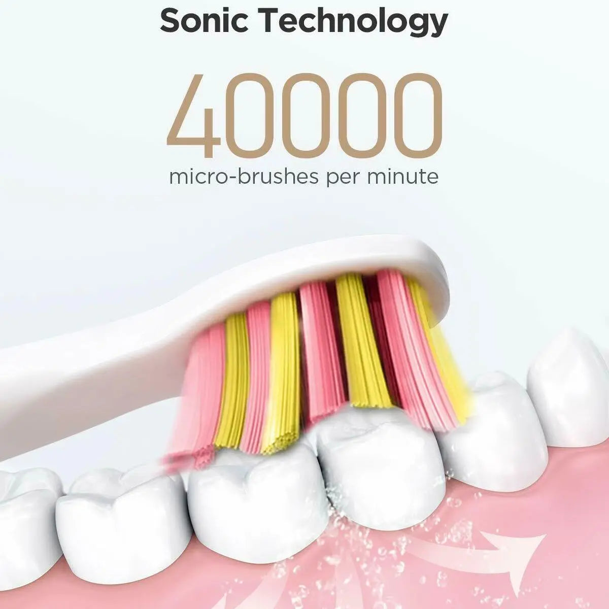 Fairywill Sonic Toothbrush FW507 - Waterproof, 40,000 VPM, 4 Brush Heads