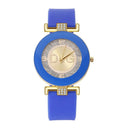 Elegant Black Women's Rhinestone Quartz Watch with Silicone Strap  ourlum.com Blue  