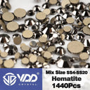 Crystal Gold Mix Size Flatback Rhinestones for DIY Nail Art  ourlum.com Hematite Mix Size(1440Pcs) 