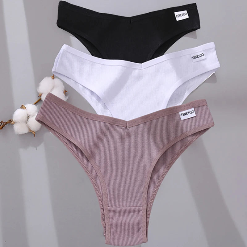 Luxurious Cotton Brazilian Panties Set - Comfortable V Waist G-String Underwear  Our Lum   