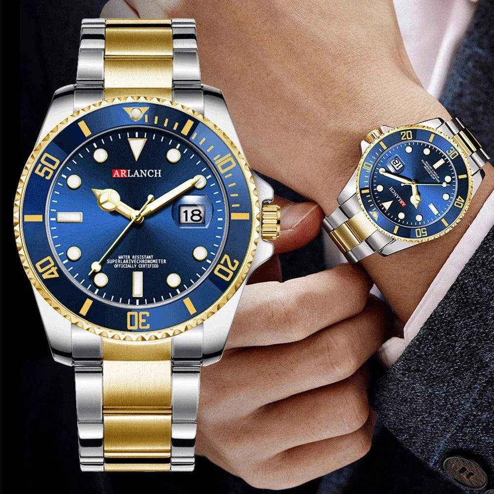 Elegant Stainless Steel Waterproof Mens Watch: Luxury Business Timepiece  ourlum.com   