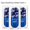 Skin Care Natural Fruit Plant Facial Mask Moisturizing Oil-Control Blueberry Cucumber Pomegranate Fruit Aloe Sheet Face Mask  ourlum.com blueberry sleep mask  