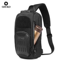 OZUKO Waterproof Chest Bag with USB Charging - Multifunctional Outdoor Backpack for Men