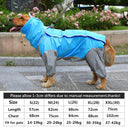 Large Dog Waterproof Raincoat Hooded Jacket Overalls - 6XL  ourlum.com   