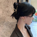 Elegant Korean Metal Hoop Earrings Stylish Jewelry for Women