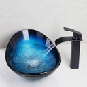 JIENI Tempered Glass Hand Painted Waterfall Spout Tap