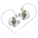 Hybrid Wired In-Ear HiFi Headphones with Noise-Cancelling and Mic - KZ ZEX Pro CA4  ourlum.com CRA silver  