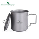 Lightweight Titanium Camping Mug with Lid for Coffee Travel