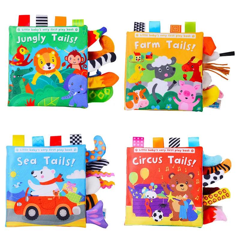 Baby Cloth Book: Interactive Educational Cartoon Animals Tail Toy  ourlum.com   