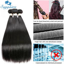 Brazilian Bone Straight Hair Bundle Set with Closure 30 Inch