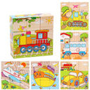 Wooden Blocks Puzzle Game: Animal, Fruit, Traffic Theme Learning Toy  ourlum.com Transportation  