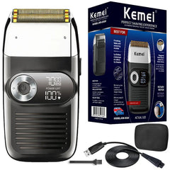 Kemei 2026 Rechargeable Hair Shaver For Men Electric Shaver Beard Electric Razor Bald Head Shaving Machine For Barber Salon Home