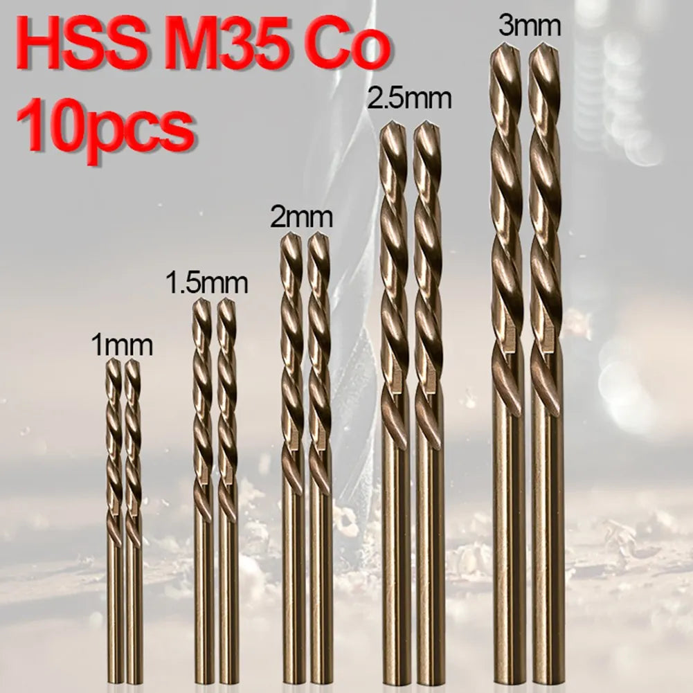 Titanium Coated Cobalt Drill Bits Set: Precision Drilling Power Tools  ourlum.com 10pcs United State 