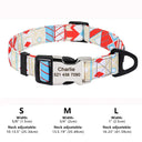 Large Dog Collar: Personalized Cute Print Nylon Pet Collar for Small, Medium, Large Dogs  ourlum.com 160 white S 