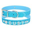 Custom Rhinestone Dog Collar with Personalized Name Plate  ourlum.com Blue XS 20-26cm United State