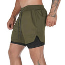 2025 Summer Running Shorts Men 2 in 1 Quick Dry Gym Shorts