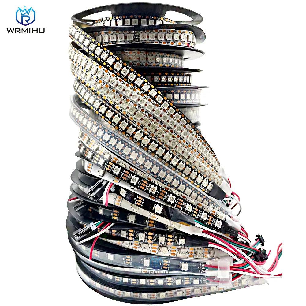 Individually Controllable Smart LED Pixel Strip Light - 5m Roll, 30/60/144 LEDs/m, IP30/IP65/IP67 Protection, 5050RGB - DC5V  ourlum.com   