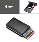 DIENQI Carbon RFID Wallet Male Mini Slim Money Card Holder