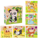 Wooden Blocks Puzzle Game: Animal, Fruit, Traffic Theme Learning Toy  ourlum.com Animal Panda  