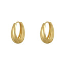 Elegant Korean Metal Hoop Earrings Stylish Jewelry for Women