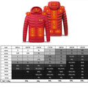 Men 9 Areas Heated Jacket USB Winter Electric Heating Coat