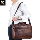 BULLCAPTAIN Men's Genuine Leather Professional Briefcase