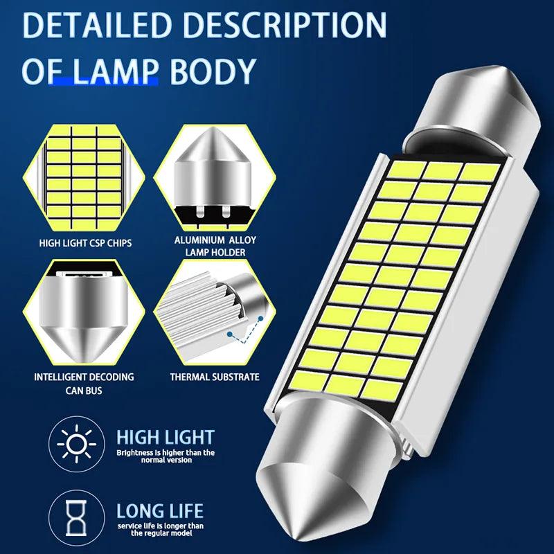 LED Festoon Bulb Set for Car Interior & License Plate Light  ourlum.com   