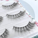 NEW 3D Mink Lashes Natural short Full Strip Lashes Transparent terrier Short Mink Lashes Style False Eyelashes  ourlum.com 3pairs C26  