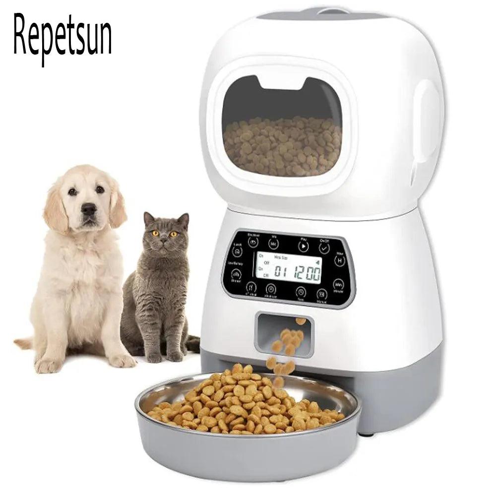 Automatic Pet Feeder Smart Food Dispenser - Stainless Steel Bowl & Timer  ourlum.com   