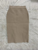 Rayon Bandage Pencil Skirt Elegant Celebrity Party Wear