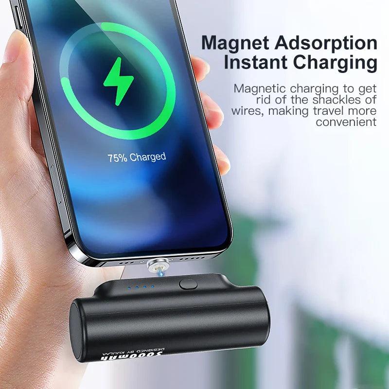 KUULAA Magnetic 3000mAh Power Bank Magnet Charger PowerBank For iPhone 15 14 13 12 Samsung Emergency Portable External Battery  ourlum.com   