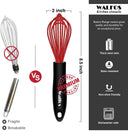 Walfos 8.5 Inch Red Silicone Whisk Heat Resistant Tool