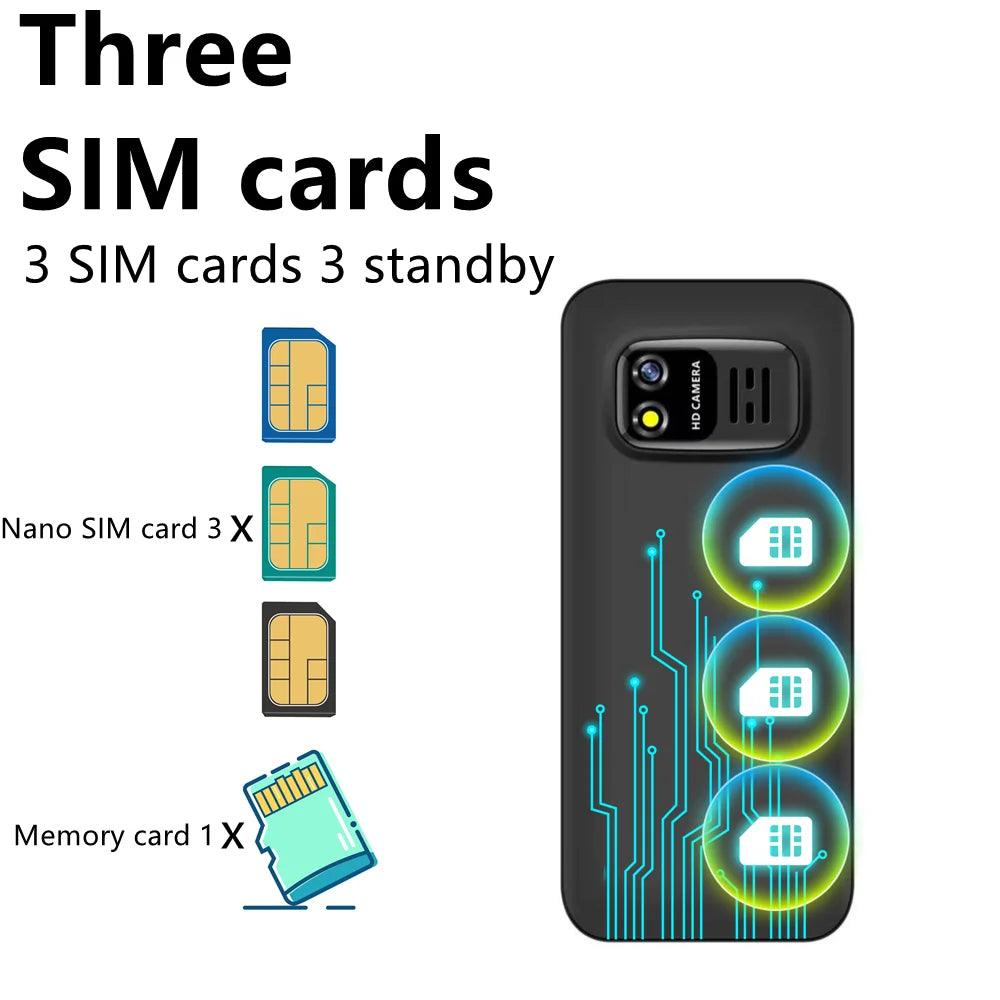 SERVO BM5310 3 SIM Card 3 Standby mini Mobile Phone Auto call recorder Bluetooth dial Speed dial Magic voice 1.3" Cellphone  ourlum.com   