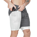 2025 Summer Running Shorts Men 2 in 1 Quick Dry Gym Shorts